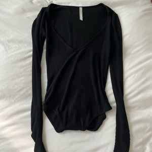 V-neck, Longsleeve, bodysuit